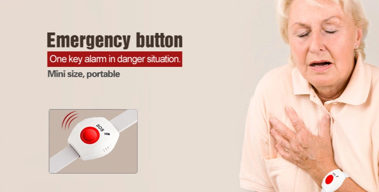 Elderly Care Center & Hospitals Waterproof Sos Wireless Panic Emergency Button for Emergency Assistance System